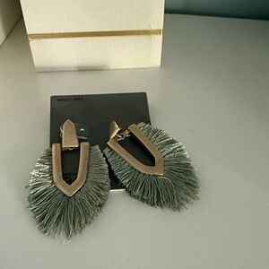 Green Fringe Earrings